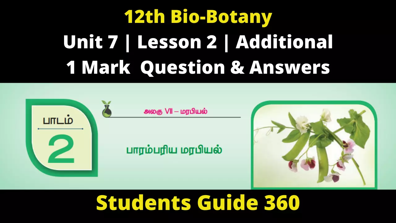 Read more about the article 12th Botany Unit 7 Additional Questions