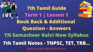 Read more about the article 7th Tamil Guide Term 1 Unit 1.5 Book Back Answers