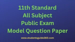 Read more about the article 11th Public Model Question Paper 2023