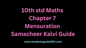 Read more about the article 10th Maths Chapter 7 Mensuration Exercise 7.3