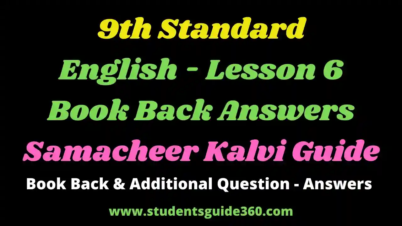 Read more about the article 9th English Unit 6 Supplementary Mother’s Voice Book Back Answers