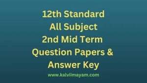 Read more about the article 12th Physics 2nd Mid Term Question Paper Answers key 2023