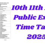 10th 11th 12th Public Exam Time Table 2025 PDF