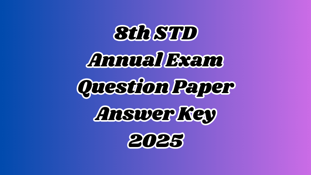 Read more about the article 8th Annual Exam Question Paper 2025